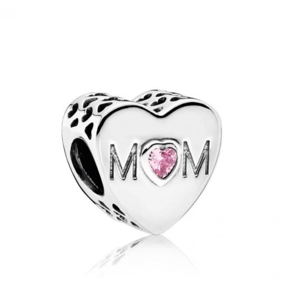 Pandora original Mother’s Heart charm with Pink - Picture 2 of 7